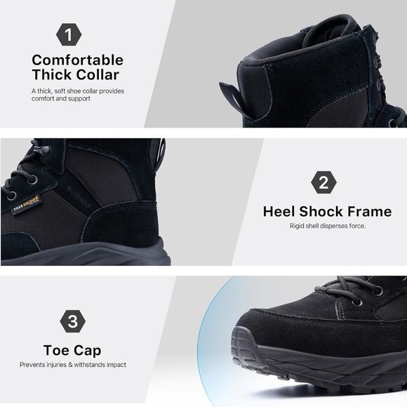 〽️Men\'s Classic Black Free Soldier Durable Waterproof Lightweight Tactical Boots main image 6